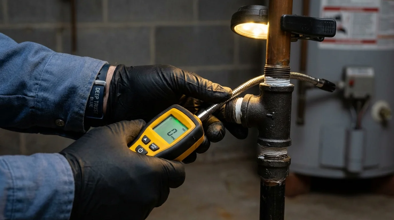 Gas leak detection with electronic sniffer by Johns Plumbing LLC in Whitewright